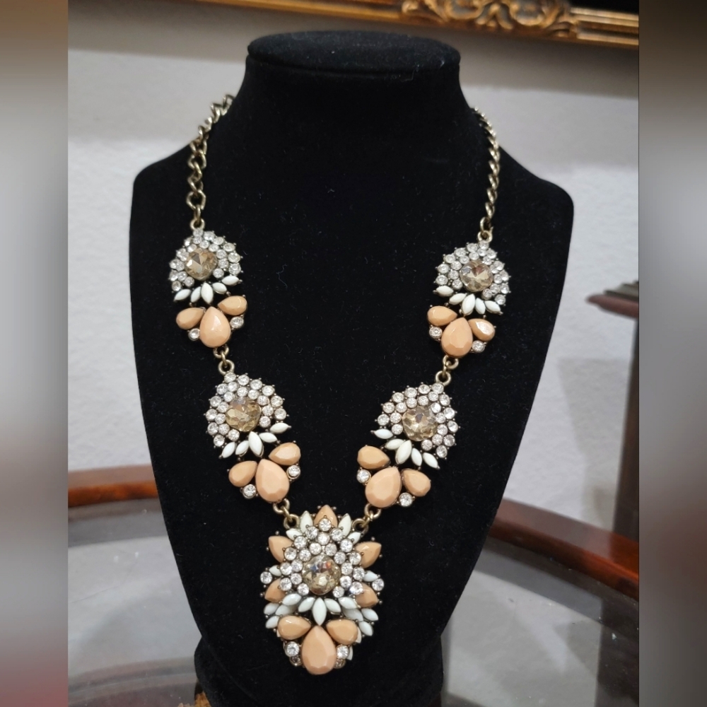 90s Rhinestone Statement Necklace - image 1